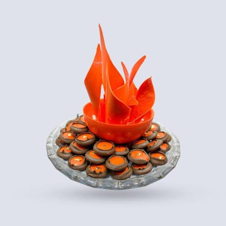 Exquisite Volcano Flame Chocolate Tray